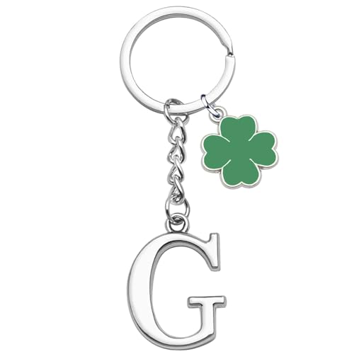 YJYJZX Llavero Con Letra Inicial Colgante A Z   Regalo Para Amigos, Hermanas, Amiga   Plata 26 Letras   Amuleto Para Cumpleaños Mujer Hombre (G)