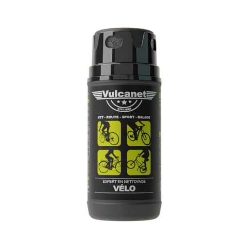 Vulcanet Nettoyant Sans Eau Pour Vélo De Route, Vtt Et Électrique - Microfibre Pinceau Inclus Dégraisse Protège Remet À Neuf - Transportable Partout, 80 Unités...