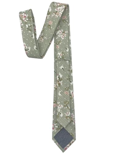 Image of Kebocis Mens Skinny Cotton Floral Tie for Men