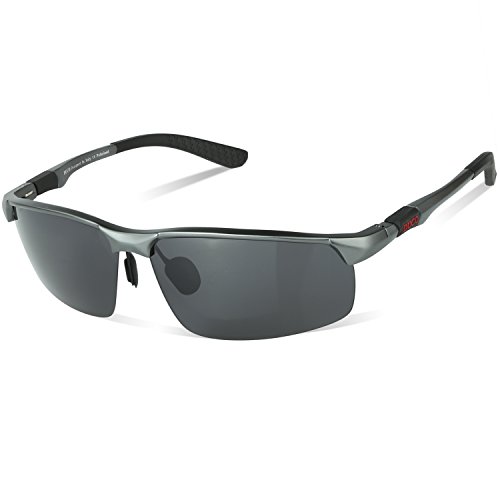 DUCO Herren Heiße Mode Driving Sonnenbrille Polarisierte Brille Sport Eyewear Angeln Golf mit Al-Mg Rahmen 8188 (Gunmetal/Grau)