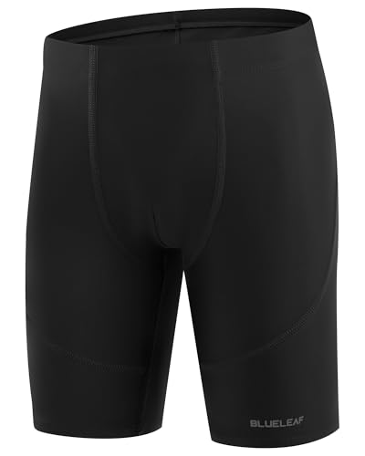 Blueleaf Boys Swim Jammers Youth Competitive Swim Racing Team Swimsuits Athletic Quick Dry Swimming Shorts UPF 50+ Black M