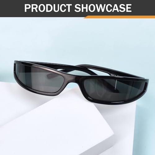 Futuristic Wrap Around Sunglasses Men Women Trendy Narrow Sqaure Frame Gangster Style Shades Eyewear2