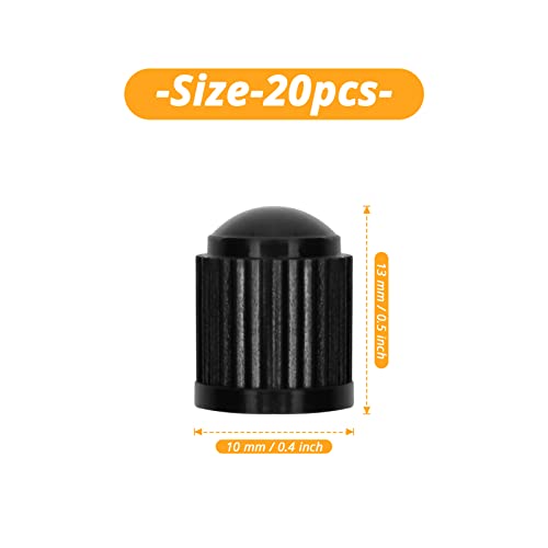 Yonburd Presta Valve Caps Black, 20 Pcs Plastic Bike Dust Caps Tire - Bicycle Presta/French Valve Stem Cover For Mtb Mountain/Road Bikes, Bike Accessories,Outdoors #TOP1