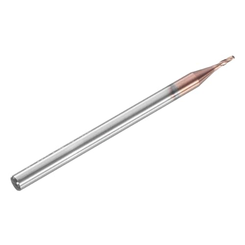Image of HARFINGTON Ball Nose End Mill 2 Flute 0.041 inch Diameter 1 /8 inch Shank Tungsten Carbide Uncoated Spiral CNC Router Bits 0.123 inch Cutting Length Single End Ball for Carving Engraving Grinding