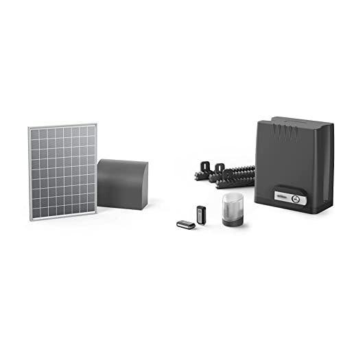 Avidsen - Kit d'alimentation Solaire 12V et 24V - pour motorisation de Portail & Motorisation Automatique pour Portail Coulissant (Bois, Fer, alu ou PVC) OREA 500 Plus - pour Portail Plein