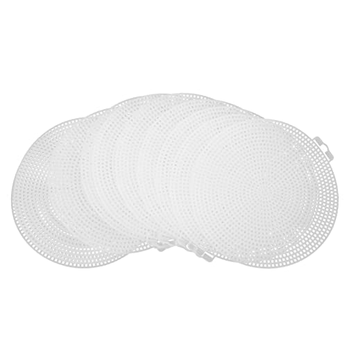 JEWEDECO Cross-Stitch Mesh Sheet 10pcs Round Braided Pads for Crochet Mesh Fabric Embroidery Yarn Ideal for DIY Crafting Projects