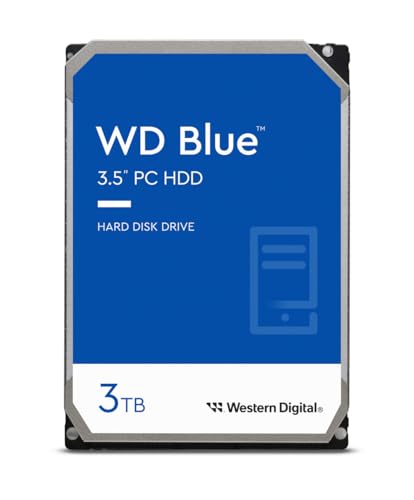 WD Blue 3 TB, 3,5 Zoll (interne HDD, hohe Zuverlässigkeit, SATA 6 Gbit/s-Schnittstelle, 256 MB Cache, WD F.I.T. Lab-zertifizierte Kompatibilität mit vielen Computern)