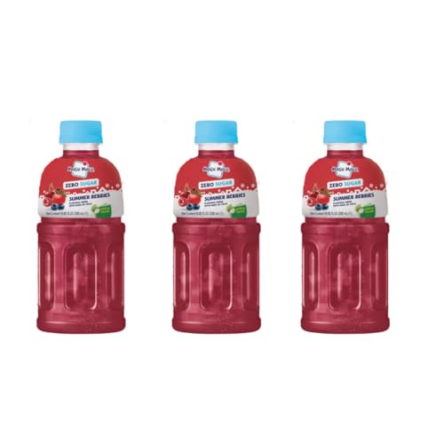 Mogu Mogu Nata De Coco Drink Summer Berries Zero Sugar 320ml (Box of 3) | Refreshing Fruit Beverage with Nata De Coco | Zero Sugar and Ready to Drink | Ideal for Parties Lunches and On-the-Go