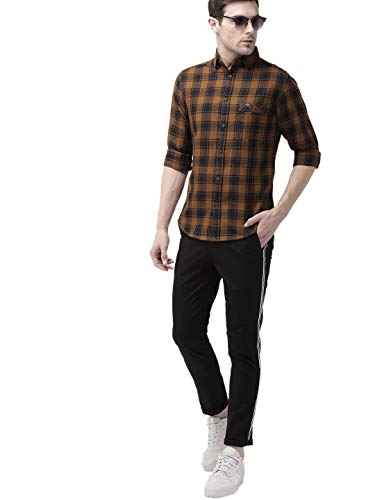 Image of The Indian Garage Co Men Mid Rise Slim Fit Solid Mid-Rise Chinos