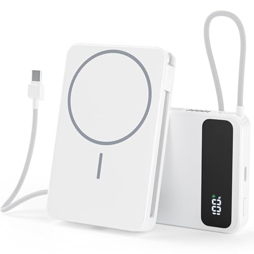 Power Bank für Mag-Safe, 15W Magnetische Powerbank 10000mAh, PD 20W Schnellladung Kabellose Powerbank mit USB-C EIN-/Ausgang, LED-Display für iPhone Air/17/16/15/14/13/12/Pro/Pro Max Serie