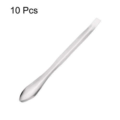 Cuchara para laboratorio de acero inoxidable uxcell con acabado plateado duradero de 125 mm 2
