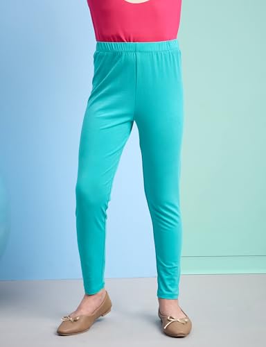 Image of Amazon Brand - Symbol Girl's Cotton Jersey Stretchable Leggings | Ankle Length | Aged 2-14 Years