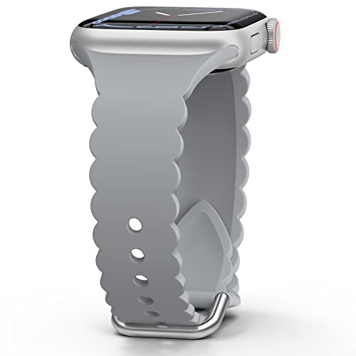 Sunnywoo Lace Sport Silicone Band Compatible with Apple Watch 38mm 40mm 41mm 42mm 44mm 45mm 46mm 49mm for Women, Soft Wristband Waterproof Replacement for iWatch Series Ultra 10 9 8 SE 7 6 5 4 3 2 1