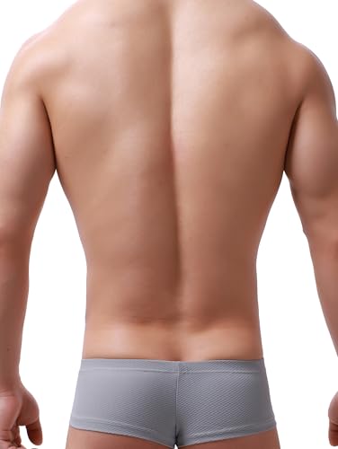 iKingsky Men's Cheeky Boxer Briefs Sexy Brazilian Back Mens Underwear Low Rise Stretch Mini Cheek Thong Under Panties for Men3