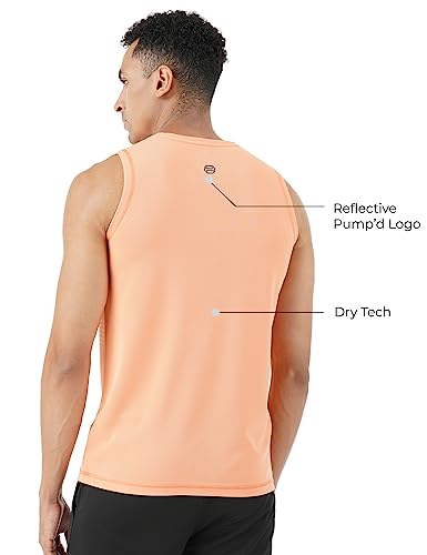 Image of PUMP'D Men's Sleeveless Tank Top for Gym -Placement Print, DryTech, Anti-Odor, Lightweight, Soft Seams, UV Protect
