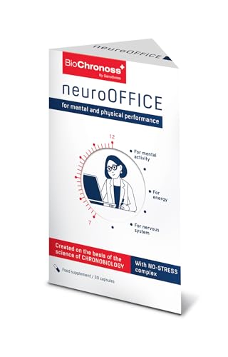 neuroOFFICE by BioChronoss - for Mental and Physical Performance - with NO-Stress, Brain-ON, Amin-ON Complexes - L-Triptofan, Developed Based on the Science of Chronobiology - 30 capsules