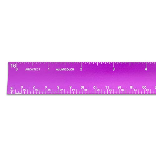 Image of Alumicolor 6-inch Aluminum Architect Hollow Scale for School, Office, Art and Drafting, 6IN, Purple