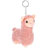 LUOZZY Alpaca Keychain Keyring Plush Sheep Llamas Stuffed Animal Plushies Keychain for Bag Backpack Hanging Charms (Pink)