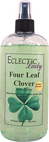 Eclectic Lady Four Leaf Clover Body Spray, Double Strength, 16 ounces, Body Mist for Women with Clean, Light & Gentle Fragrance, Cologne with Soft, Subtle Aroma For Daily Use