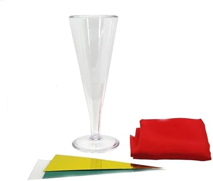 SUMAG Chameleon Glass Magic Trick - Color Change Champagne Effect - Special Water-Filled Glass, Handkerchief - Learn Magic Tricks - Over 15 Years Old - Unisex - 22 cm/8.66 in - No Batteries Required
