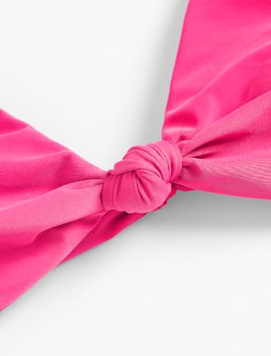 ZAFUL Women's Tie Knot Front Spaghetti Strap High Cut Bikini Set Swimsuit3