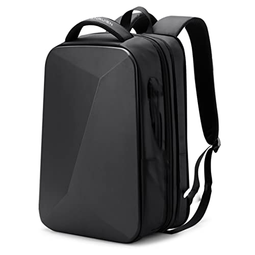 Saeohnssty Multifunktions Hartschalen Serien Rucksack für Männer Diebstahlschutz wasserdichter Laptop Business Reise Rucksack Expandable Black Cover