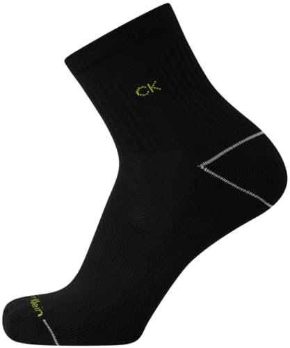 Calvin Klein Mens High Quarter Socks - 12 Pack Breathable Cushioned Athletic Performance Crew Socks for Men (Sizes: 7-12) 6