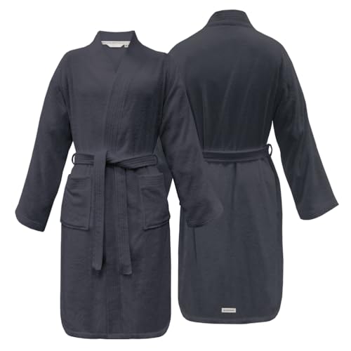 Albornoz de Kimono Tom Tailor gris de algodón para mañanas relajadas en casa 3