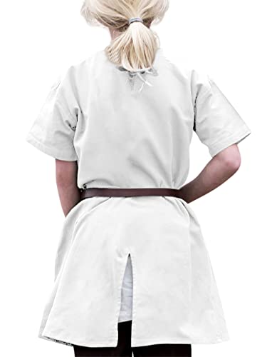 Bbalizko Boys Medieval Renaissance Costume Shirts Pirate Knight Viking Warrior Halloween Larp Tunic Tops White #TOP1