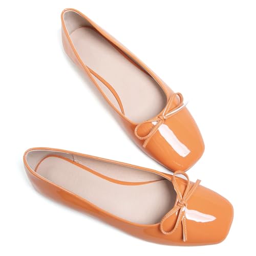 Image of Dear Time Women's Casual Foldable Ballet Flats Square Toe Ballerina Flats Shoes Comfortable