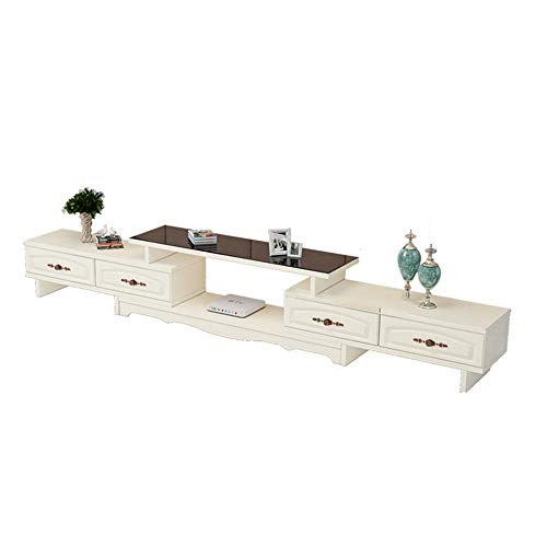 Wanlianer-Accessories TV Unidad de Soporte de TV Medios de Comunicación Unidad de Entretenimiento y Mesa Consola con salón Comedor o Sala de Estar Muebles (Color : White Black, tamaño : 160-240x30cm)