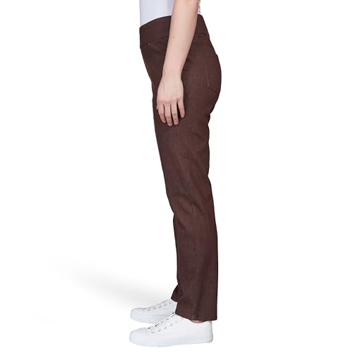 Ruby Rd. Womens Womens Petite Mid-Rise Pull-on Straight Extra Stretch Denim Pant4
