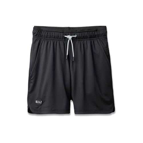 BYLT Men's Linered Trainer Short - Quick Dry Workout Shorts for Men, Drawstring Waistband - Lightweight Polyester & Spandex