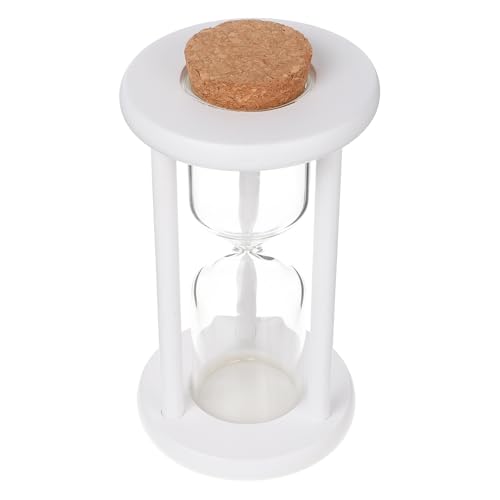 BESPORTBLE Reloj de Arena Recargable de Madera Blanco 98×17 CM Tapón de Madera Temporizador Vacío para Decoración del Hogar Temporizador Práctico para Cocina Estudio y Oficina