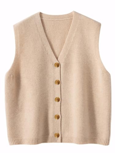 Image of Wowcarbazole Womens Sweater Vest Sleeveless Knit V Neck Summer Tops Trendy Casual Button Down Slim Fitted Ribbed Vest