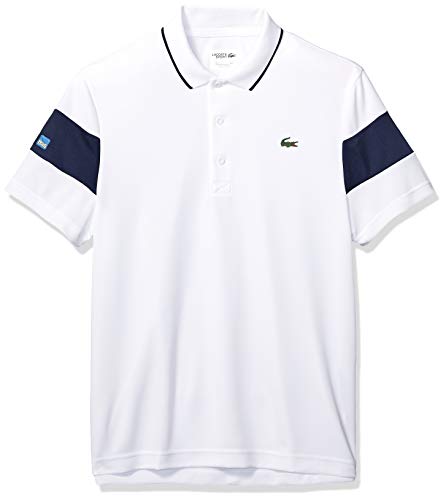 Lacoste Men's Sport Miami Open Edition Bands Technical Piqué Polo, White, L