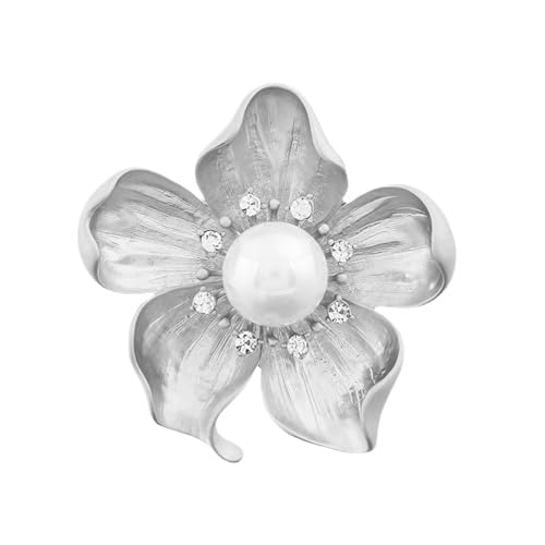 Image of WCRAZYE Yellow Flower White Pearl Brooch for Women Girls - Gold Autumn Flower Pins for Mother, Wife, GF - Wedding, Bridal, Bouquet, Party Charm - Christmas, Valentine's Day