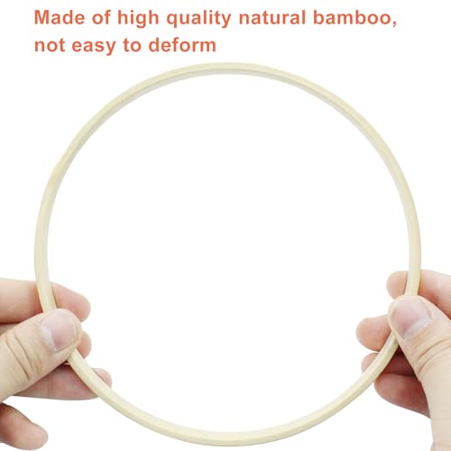 Image of Hitefu 6 Inch Bamboo Floral Hoop Rings, 6 Packs(15cm) | Small Wooden Embroidery Hoops, For Crafts, Dream Catcher, Wedding Wreath