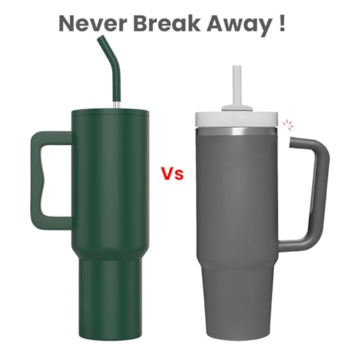 Image of enem Tumbler, Deep Jungle, Tumbler with Metal Straw, Sipper, with Lid Leak Proof, 1 Metal Ice Cube, 1 Copper Spring (Tamba), Base Protector, Mug Travel, 1.2L
