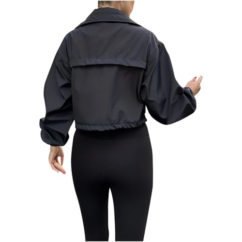 Juniors Long Sleeve Jackets Outfit for Women Loose Fit Hooded Plain Winter Fall Jacket 2025 Y2K4