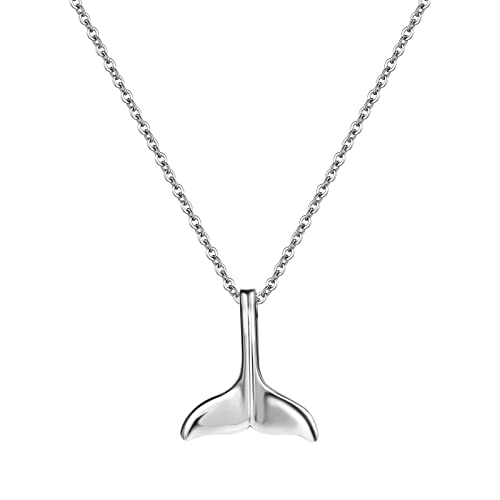 Collana d'argento del pendente della coda di balena per i monili dell'acciaio inossidabile delle