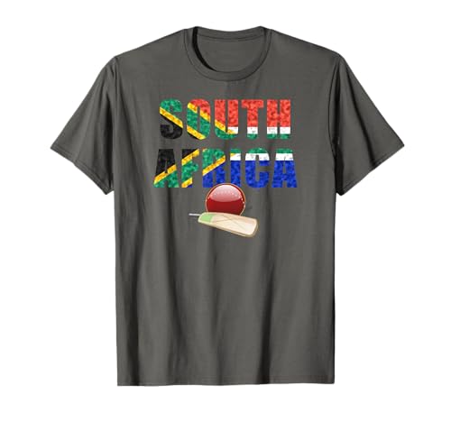 Cricket South Africa Flag Bat Ball T-Shirt