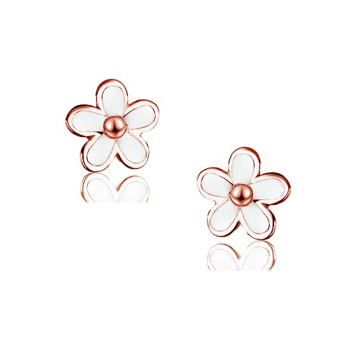 Sluynz SSE054-W-R 925 Sterling Silver Little Daisy Earrings Studs cover