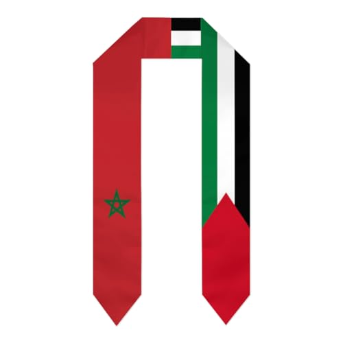Morocco Flag Mix Palestine Flags Graduation Stoles Shawl Sash Scraf For International Students