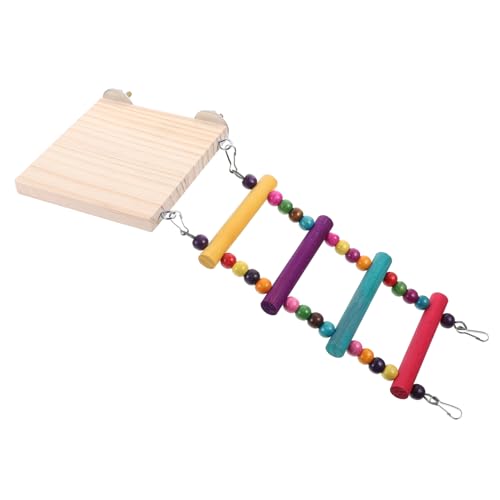 BESPORTBLE Bird Perch Platform Wooden Parrot Stand Bird Climbing Ladder Toy Parrot Swing