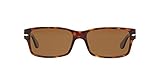 Persol PO2803S Rectangular Sunglasses, Havana/Crystal Brown Polarized, 58 mm