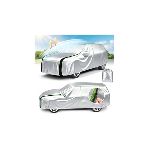 Image of Cartist Hail Protector Car Cover for SUV Waterproof All Weather, Heavy Duty Outdoor Car Cover Sun Uv Rain Protection with Fluorescent Safety Strips, Universal Fit for SUV Jeep (182-190 inch), 420D