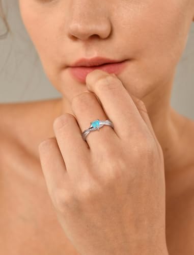 YL 925 Sterling Silver Engagement Rings 5MM Heart Cut Gemstone Infinity Band for Women-size53