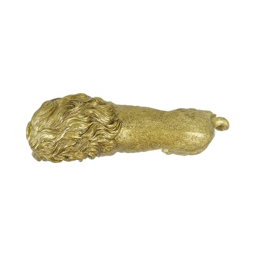 Estatua de León Dorado con Cachorro de 9 in miniatura 6