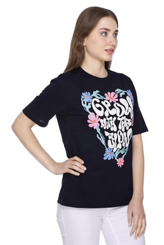 Image of Women Printed Drop-Shoulder Sleeves Oversized Pure Cotton T-Shirt (Combo of 2) |XS-XL Size